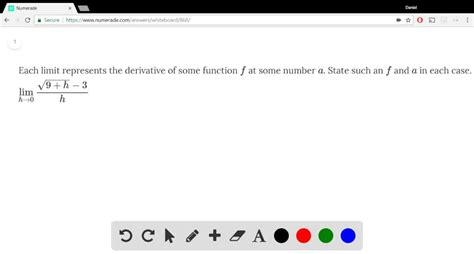 Solved Each Limit Represents The Derivative Of Some Function F At Some