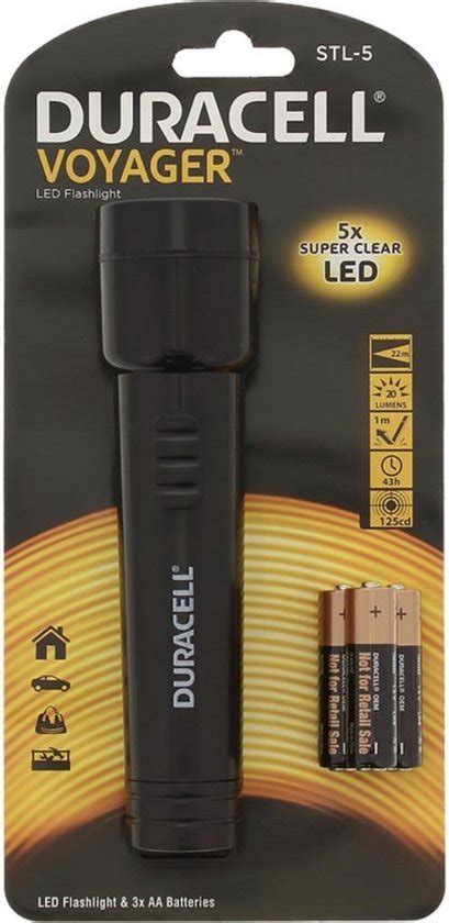 Duracell Zaklamp Voyager Led Light STL 5 Inclusief 3 AA