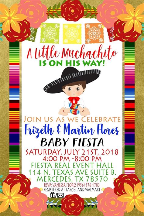 Mexican Theme Baby Shower Invitations