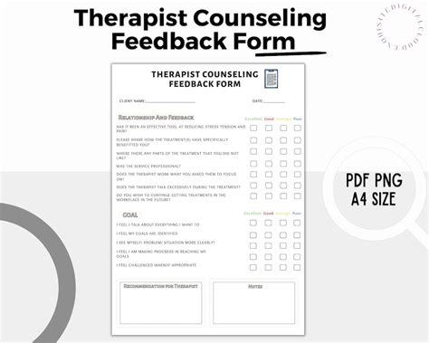 Therapist Feedback Form Counseling Forms Client Forms Etsy Australia