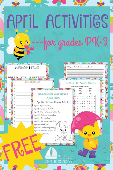 Free April Themed Activities And Printables Pack Free Homeschool Deals