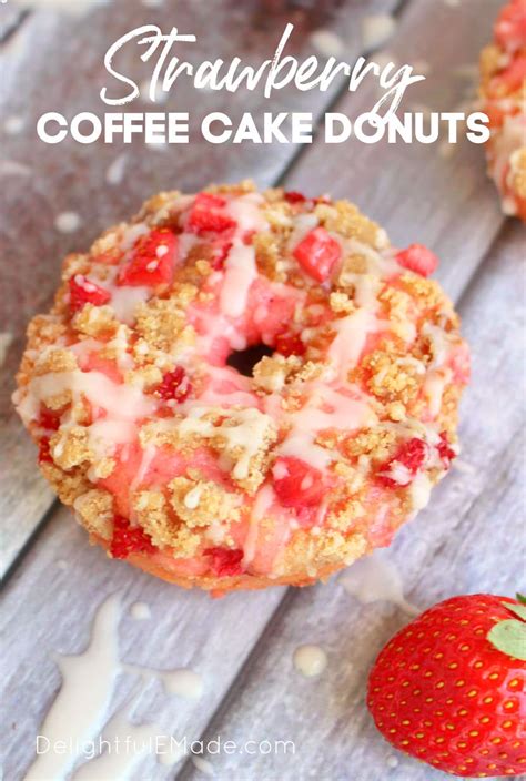 Strawberry Coffee Cake Donuts | The BEST Strawberry Donuts recipe!