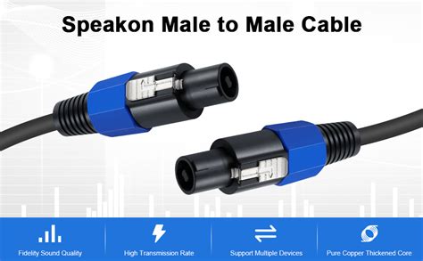 Poyiccot Speakon Cables De 6 Pies Cable Speakon Macho A Macho Cable