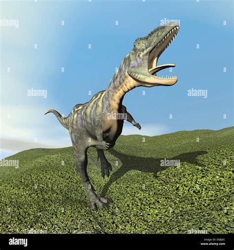 Aucasaurus Dinosaur Bellows A Loud Roar Stock Photo Alamy