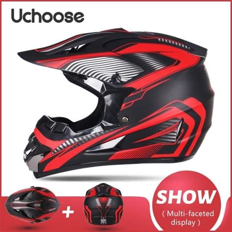 1 Casque De Moto Professionnel Pour Motocross Tout Terrain Accessoires