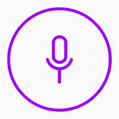 Round Voice Recorder Mic Line Purple Icon Citypng