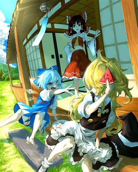 Cirno Kirisame Marisa Hakurei Reimu Touhou Project