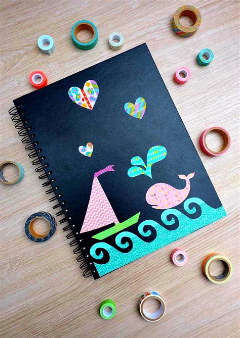 DIY Washi Tape Stickers Decorated Notebook- Think Ahead Handmade Gift ...