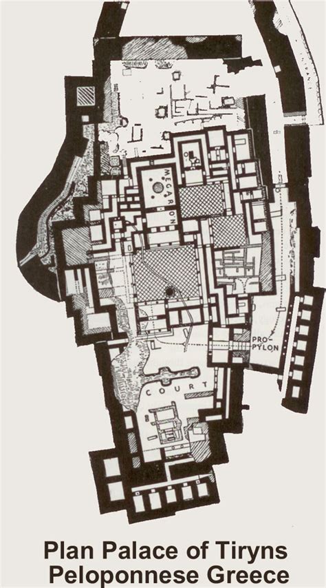 Site Plan Palace Ancient Tiryns Greece