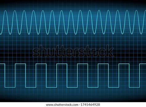 Square Wave Sine Wave On Oscilloscope Stock Vector (Royalty Free ...