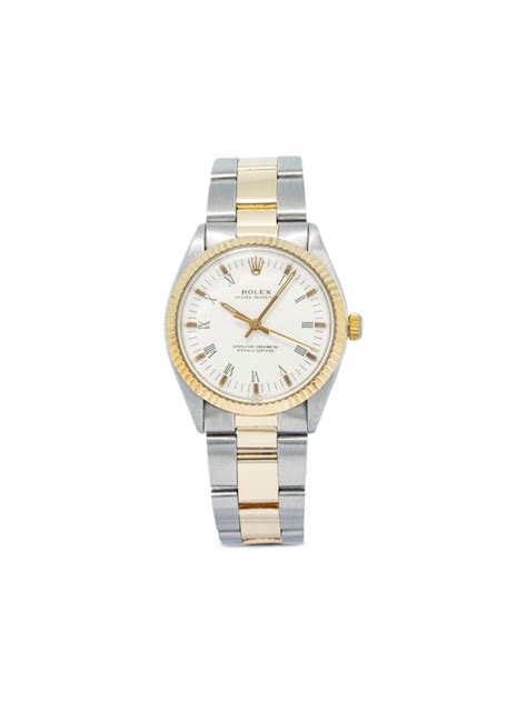 Rolex Pre Owned Oyster Perpetual Mm Farfetch