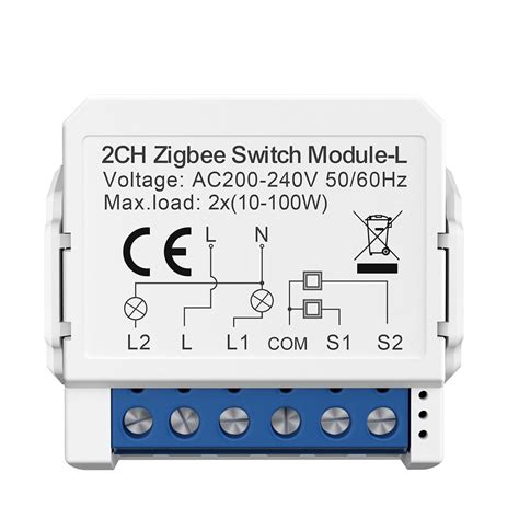 Smart Light Switch Breaker Module No Neutral Wire 2 Way Control Tuya