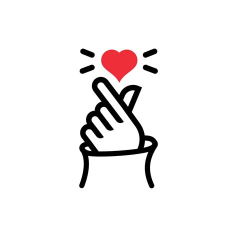 Korean Heart Finger I Love You Sign Icon Vector Illustration I Heart