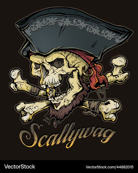 Scallywag Piraten Totenkopf Emblem Logo F R Plakat