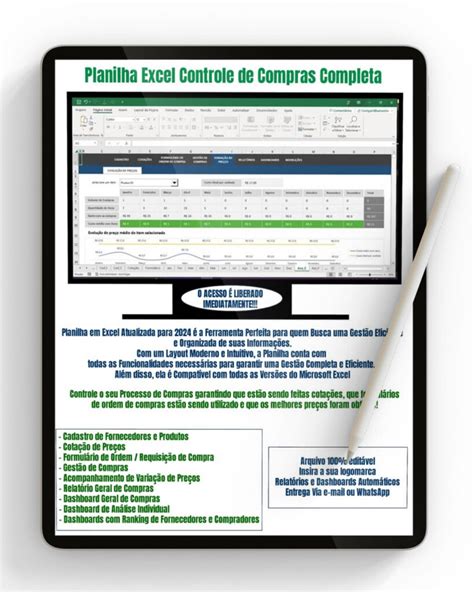 Planilha Excel Controle De Compras Completa Planilhas Excel