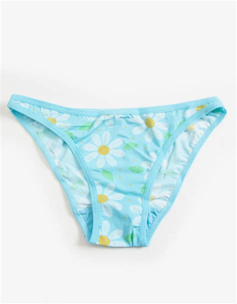 Full Tilt Daisy Micro Bikini Panties Blue Combo Tillys