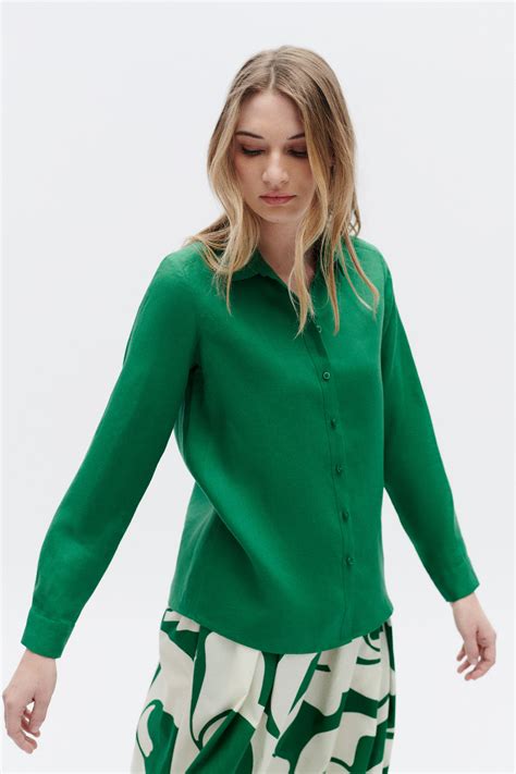 Chemise Brenda Lin Vert Menthe Femme