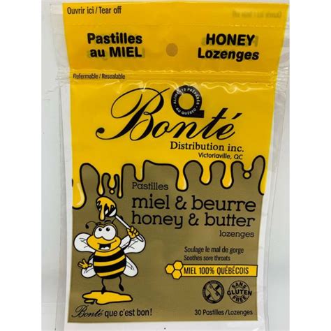 PASTILLES AU MIEL BEURRE Bonte distribution Inc Aliments du Québec