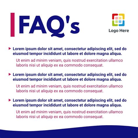 Faqs Frequently Asked Questions Template Postermywall