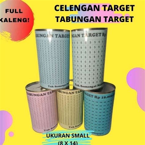 Jual Celengan Target Full Kaleng Murah Tabungan Target Viral Celengen