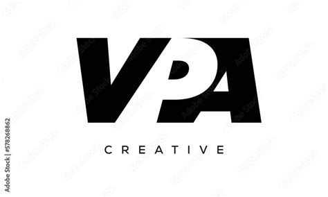 Vpa Letters Negative Space Logo Design Creative Typography Monogram