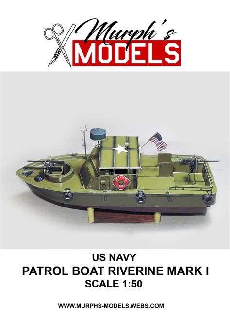 1 50 US Navy River Patrol Boat PBR Mk I Paper Model EcardModels