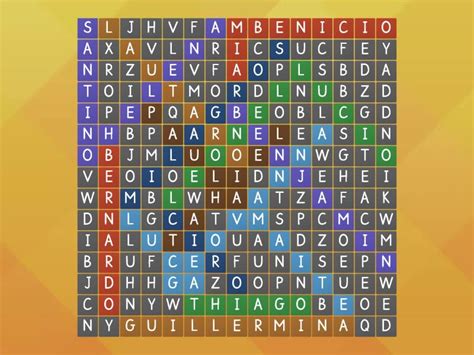 SOPA DE LETRAS NOMBRES TT Wordsearch