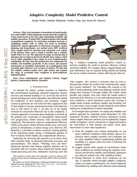 Adaptive Complexity Model Predictive Control Deepai