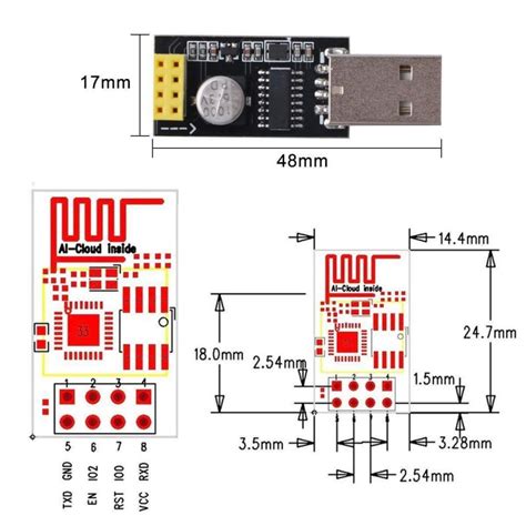 Modulo Wifi Esp8266 Esp 01 Con Adaptador Usb