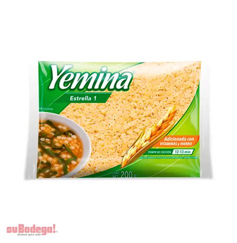 Pasta Yemina Estrella Número 1 200 gr suBodega alcanza para más