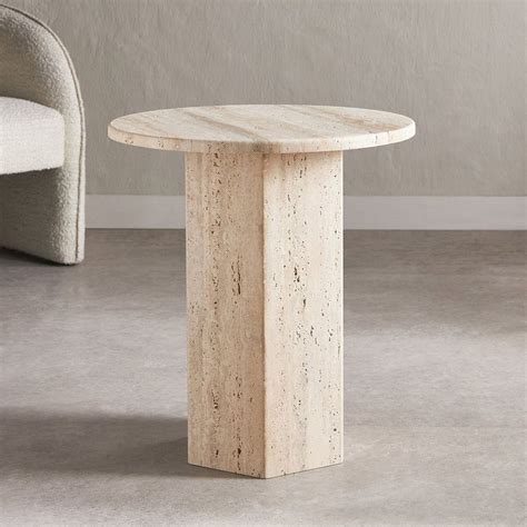 Shop Travertine Side Table Home Centre Uae