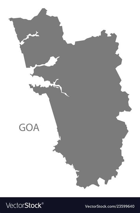 goa india map grey royalty  vector image vectorstock