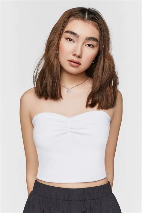 Ruched Tube Top Vaycay Forever21 Tops Underbust Straight Cut Tube