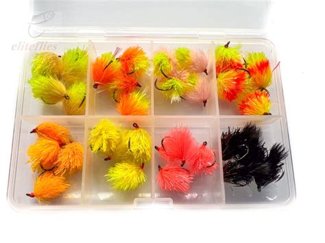 Eliteflies 32 Competition Blob Barbless Box Flyfishing Wet Trout Lures