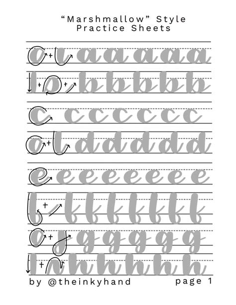 Calligraphy Practice Sheets Printable Free Rossy Printable