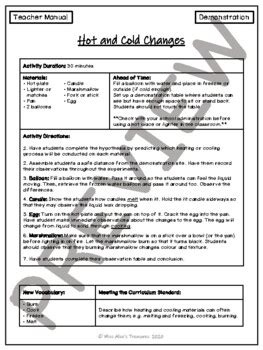 Alberta Science Hot Cold Temperature Editable By Miss Alice S Treasures