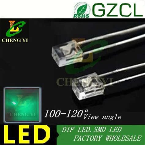 Pure Green 234 Square Package 3mm Light Emitting Diode 520 530nm 3 0 3