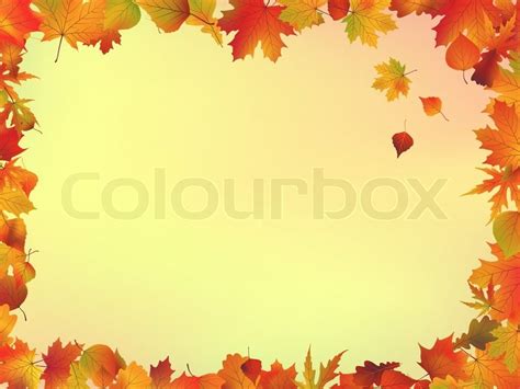 Herbst Bl Tter Rahmen Mit Copyspace Hintergrund Vektorgrafik Colourbox