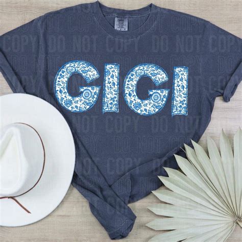 Gigi Blue Floral Transfer Sassy Sublimation And Screen Prints