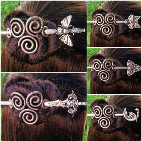 Triskele Hairpin Wicca Pagan Hair Accessories