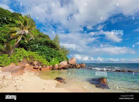 Exotic tropical beach on Seychelles. Summer holiday and vacation ...