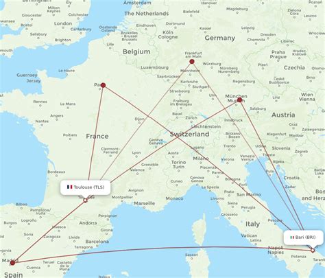 All Flight Routes From Toulouse To Bari TLS To BRI Flight Routes