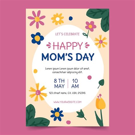 Free Vector Flat Mother S Day Invitation Template