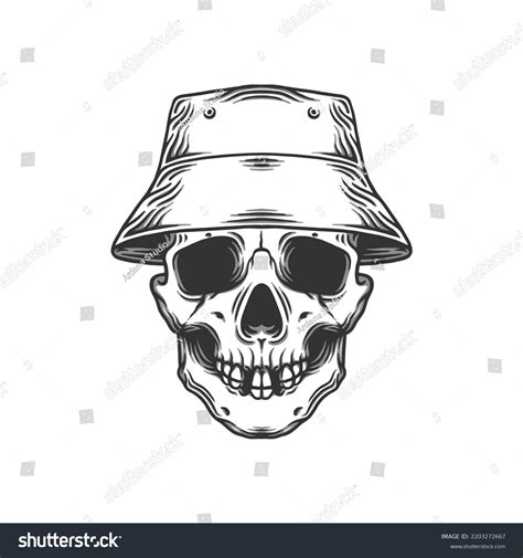 Skull Panama Hat Vector Illustration Perfect Stock Vector Royalty Free