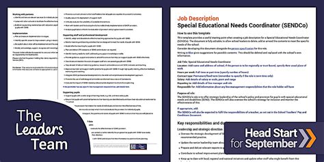 Leaders Sendco Job Description Template Teacher Made