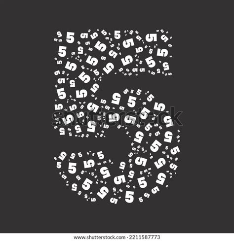 number  shaped tiny numbers summits stock vector royalty