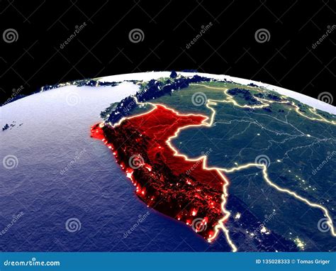 Peru On Earth From Space Stock Illustration Illustration Of South