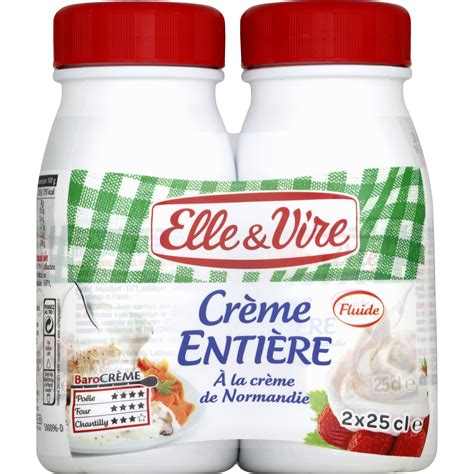 Cr Me Uht Fluide Enti Re Elle Vire Les Bouteilles De Cl Prix