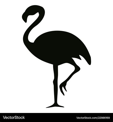 Silhouette A Flamingo Royalty Free Vector Image