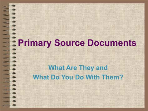 Primary Source Documents